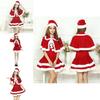 Christmas Santa Claus Adult Female Red Pleuche Dress Suit