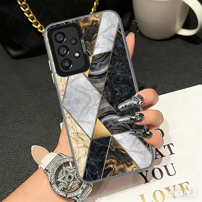 Geometric Marble Pattern Soft Phone Case for Samsung A17 A16 A15 A14 A13 A57 A56 A55 A54 A53 A37 A36 A35 A34 A33 A26 A25 A24 A23
