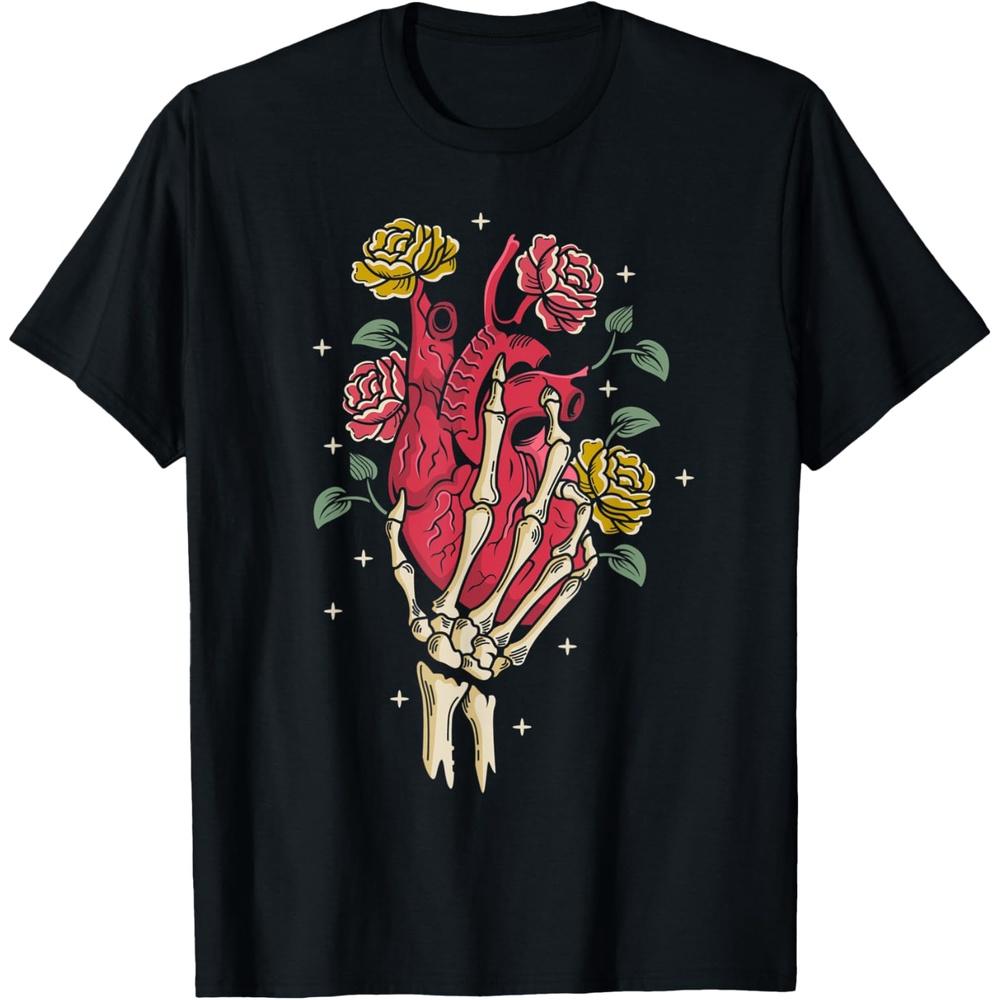 Gothic Anatomical Heart Valentine Matching Couple Cotton Men T Shirt 3XL чёрный