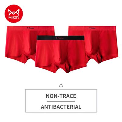 MiiOW 3Pcs Sexy Modal Männer Unterwäsche Boxer Shorts Neue Jahr Rot Unterhose Für Mann Under Cueca Männlichen Höschen männer Boxershorts