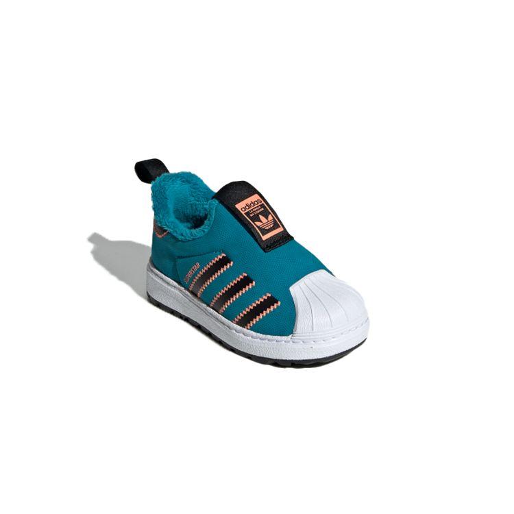 Adidas Originals Superstar Canvas Comfortable Low-Top Walker Shoes Baby Shoes Blue Black White EE6418
