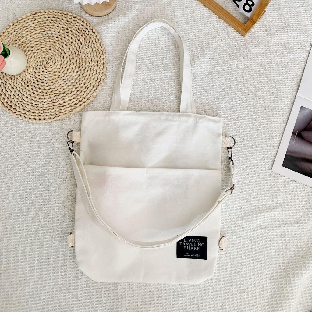 Simple Women Shoulder Canvas Bags Fashi College Student Girls Crossbody Bag Backpack Casual Commuter Ladies Handbags Book Tote