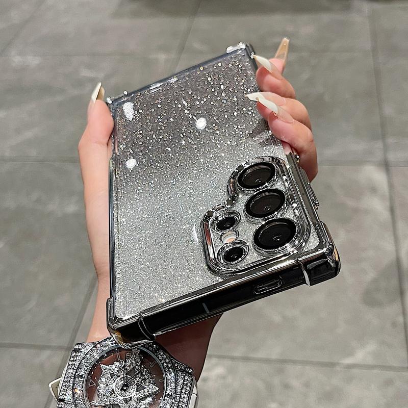 

Роскошный градиентный блестящий прозрачный чехол для телефона Samsung Galaxy S24 S22 S23 S21 Ultra Plus тонкий противоударный бампер For Galaxy S24