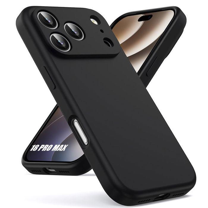 Case for iPhone 18 Pro Max, Slim Liquid Silicone Non-Slip Shockproof Scratch-Resistant Black
