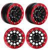 4pcs   Metal Wheel Hub RC Car A Essories Fit for 1Celsius10 RC Crawler 1.9 Inch(Red Black )