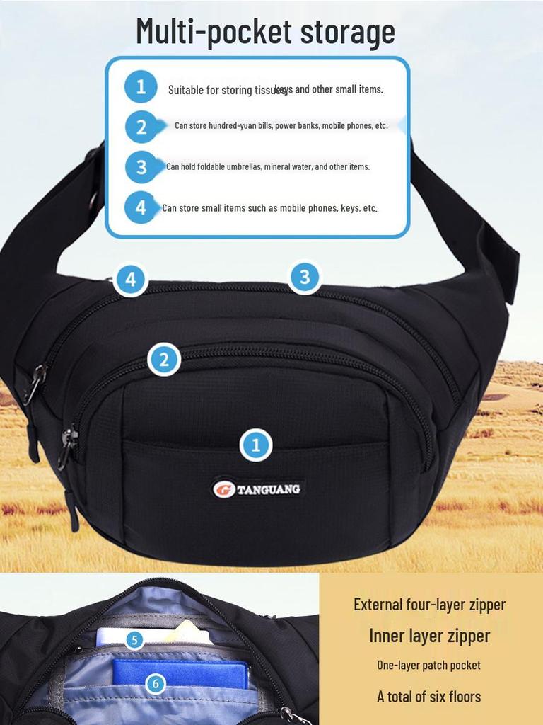 Multi-functional Mobile Phone Waist Bag for Outdoor Sports, Running, Hiking, Cycling & Business - Large Capacity