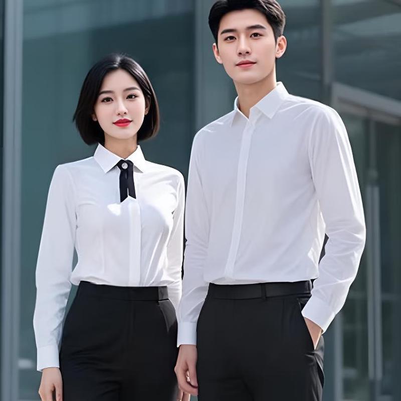 Qidingbao Stretch Plain Long Sleeve Business Shirt LYH810 M