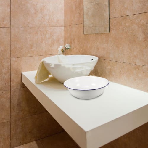 PACKOVE Smaltovaná vanička na nohy, Nádoba na namáčení nohou, Mycí mísa, Kbelík na nohy, Stanice na mytí nohou, Cínová vana pro seniory, Retro bílý smalt