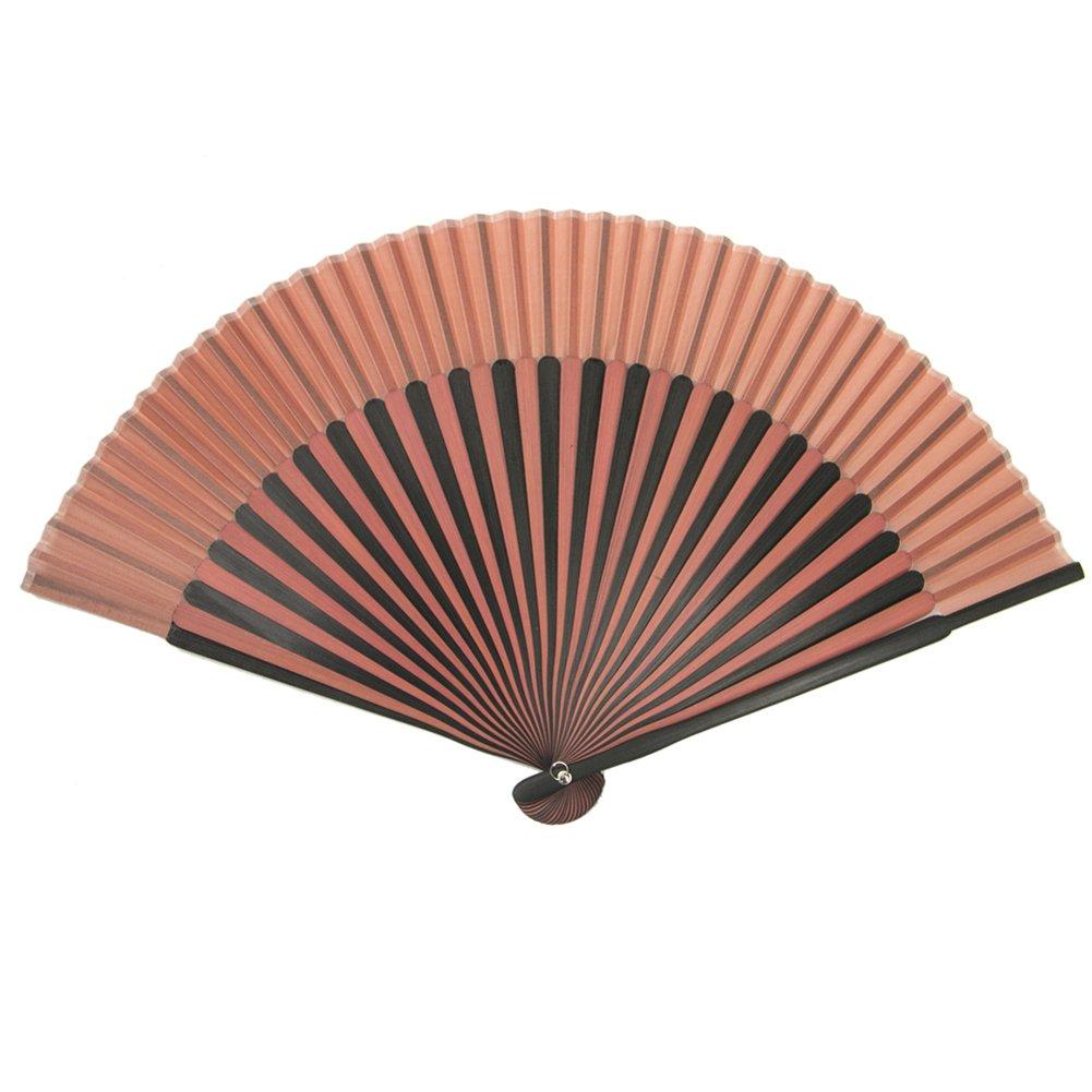 [KYOETSU] [Kyoetsu] Pure Silk Folding Fan, Plain, 2-Color Bamboo Black, 2-Piece Set (Folding Fan, Folding Fan Case), Women's (12)