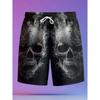 Shorts Décontractés Confortables Mode Grande Taille à Cordon Imprimé Crâne 3D Homme Créatif Coloré Été Loisirs Vacances Cool Quotidien Polyvalent