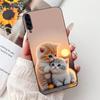 For Samsung Galaxy A90 5G Phone Case For Samsung A90 5G SM-A908B Elegant Floral Cat Painted Black Silicone Soft TPU Cases