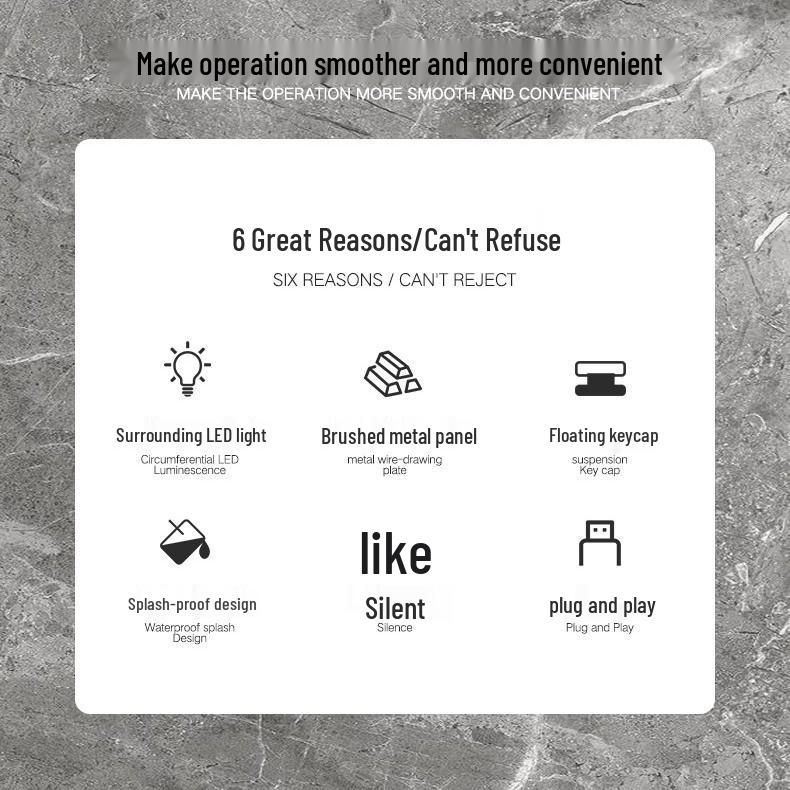 Silver Toughness L1 Wired Silent Keyboard & Waterproof Office Mouse Set