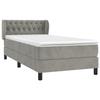 3127649 vidaXL Lit à sommier tapissier et matelas Gris clair 90x200 cm Velours