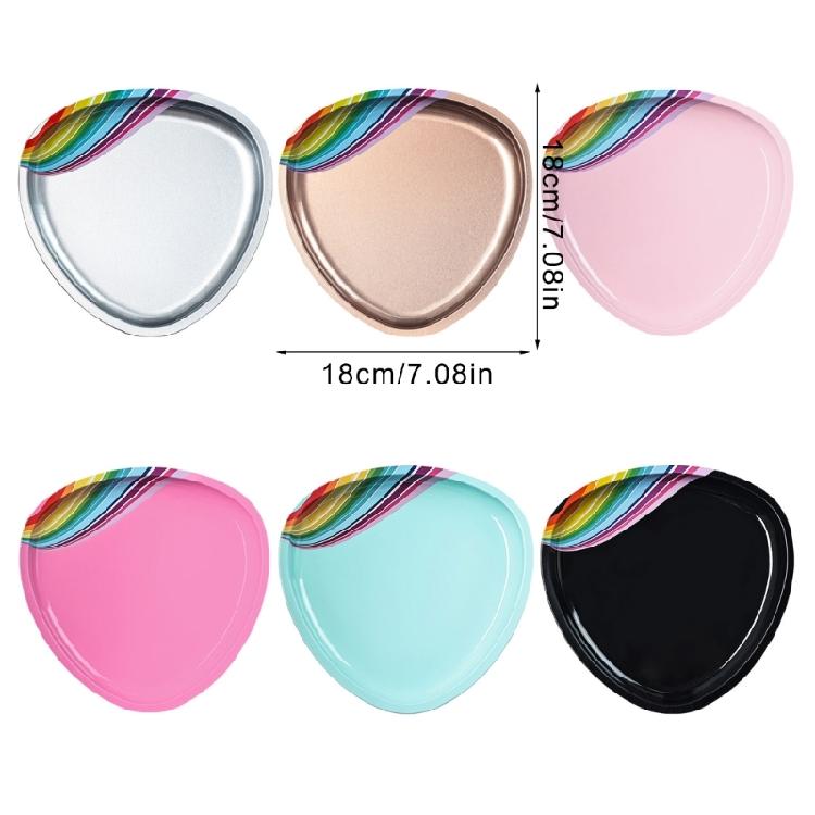 Colorful Nail Tools Storage Tray Satinless Steel Jewelry Dish Tray,Makeup Cosmetic Organizer Trinket Tray Nail Supplies