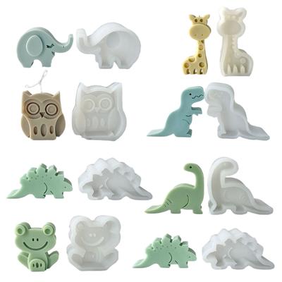 Dinosaur Candle Molds, Animal Theme Resin Molds for DIY Candle Soap Gypsum Ornaments Cake Fondant Decorations Baking