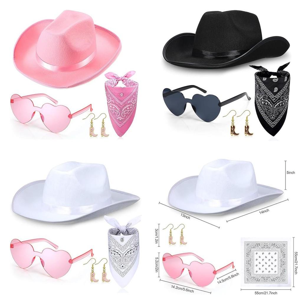 Makeup Costume Accessories Set With Denim Hat And Heart Glasses For Party Gifts