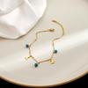Metallic Turquoise Geometric Disc Anklet with Star and Butterfly Ornaments - Cold Temp Niche Style Accessories
