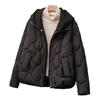 European Style Women's Knitted Hooded Down Cotton Coat - Winter Short Loose Thickened Outerwear