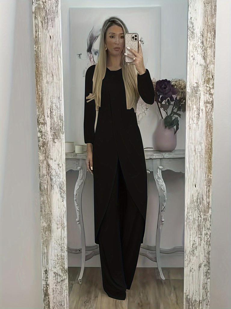 2024 Trendy Women's Autumn/Winter Casual Two-Piece Set - Loose Long Sleeve Top & Pants