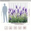 Lavender Field Shower Curtain Purple Flowers And Green Leaves Print Polyester Bath Curtain With 12 Hooks For Calming Decor