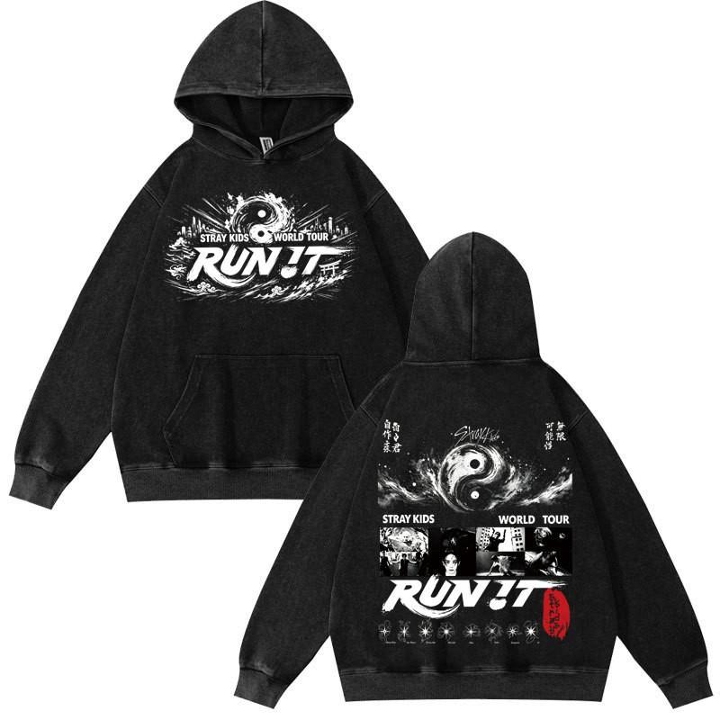 2026 Stray Kids World Tour Run It Skz Hoodie Sweatshirt Teens