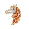 Fashionable Crystal Horse Pin For Stylish Outfits Animal Shaped Lapel Accessory with Crystals Clothing Accessories