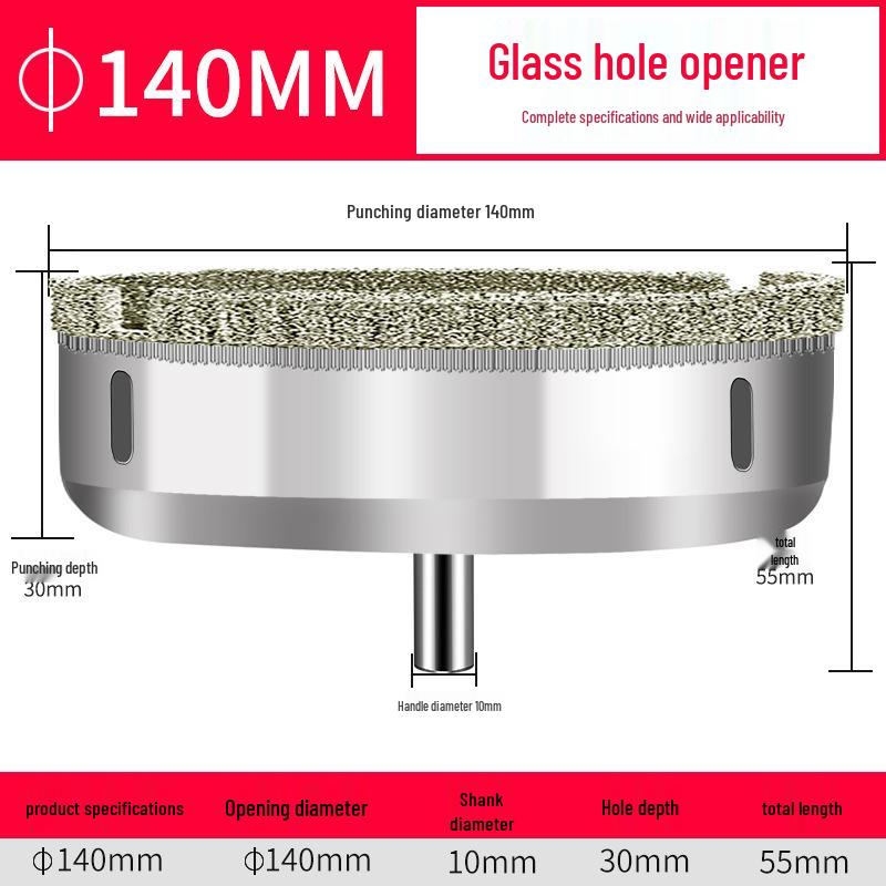 Emery Glass & Tile Drill Bit, 3-200mm Rotary Hole Saw for Marble