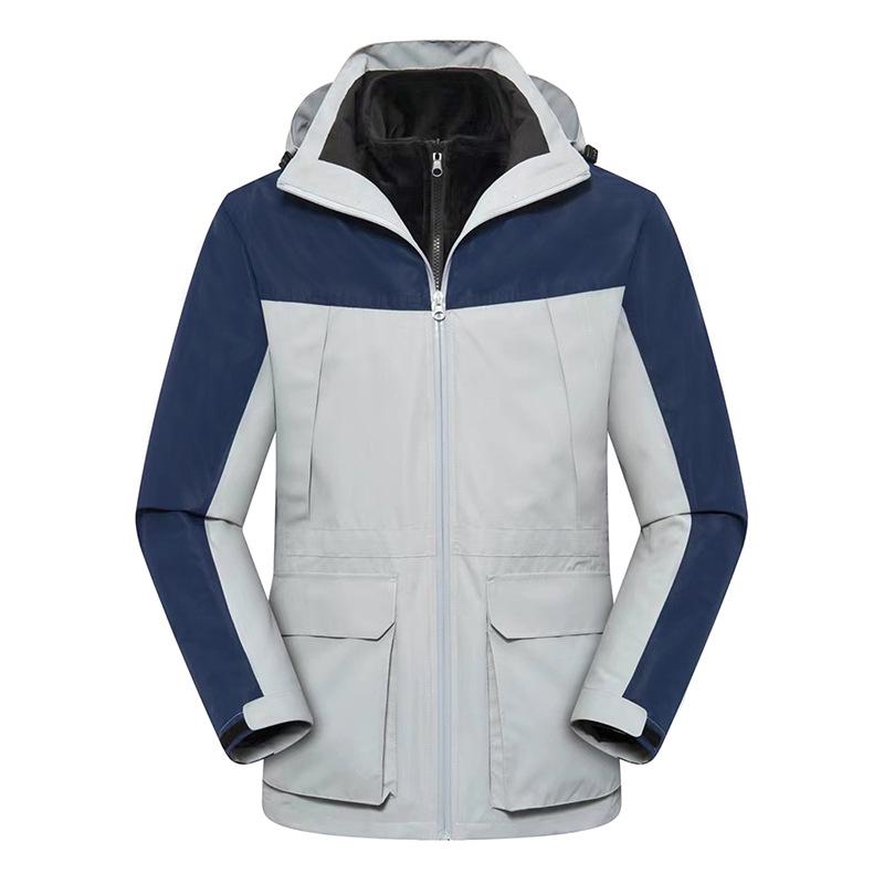 Unisex Wasserdicht Winddicht 3-in-1 Abnehmbares Jacken-Set: Fleecegefüttert, Verdickt, Warme Outdoor-Oberbekleidung