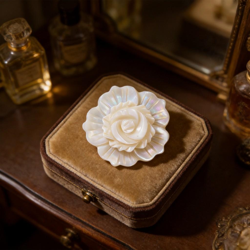 Shell Flower Brooch Pin Jewelry With Double Layer Design For Women And Men
