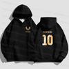 MESSI Baumwolle Bedruckter Hoodie Hohe Qualität Einfarbig Schlichte Sportbekleidung Paar Mode Schlichter Pullover Top Lockerer Street Hoodie