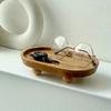 Creative Wooden Tray Cake Dessert Plate Restaurant Home Wooden Tray Round Elliptical Aromatherapy Ornament Tray