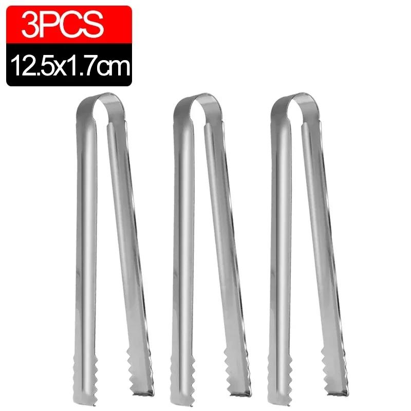 Stainless Steel Ice Tongs Coffee Sugar Cubes Small Clips BBQ Meat Tong BBQ Bread Food Clamp Wedding Birthday Party Kitchen Tools