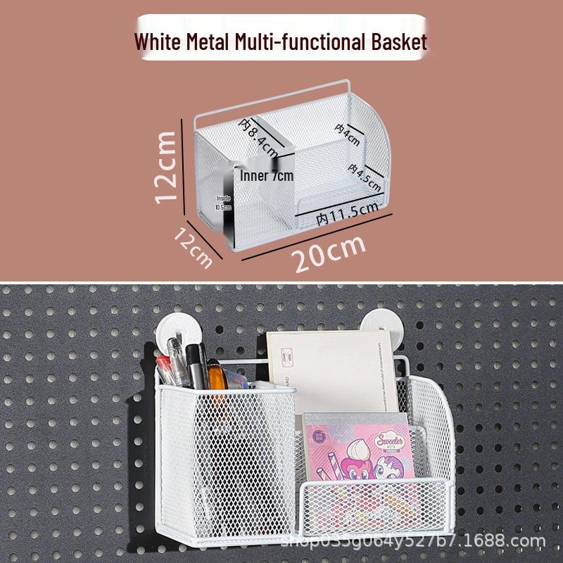 Pegboard Wall Organizer with Hooks - No-Drill Storage Rack for Entryway or Study Room.