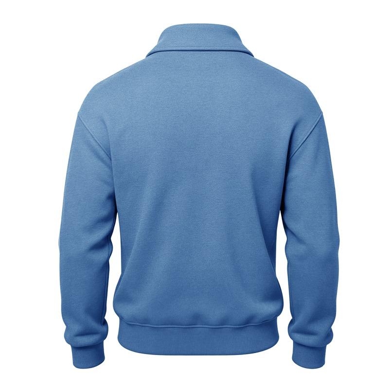 Men S Casual Plus Size Half Zip Long Sleeve Sweatshirt