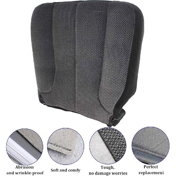GXARTS Driver Side Bottom Replacement Cloth Seat Cover Dark Gray Compatible With Dodge Ram 1500 2500 3500 2003 2004 2005 SLT SLT Plus Sport 4X4 2WD