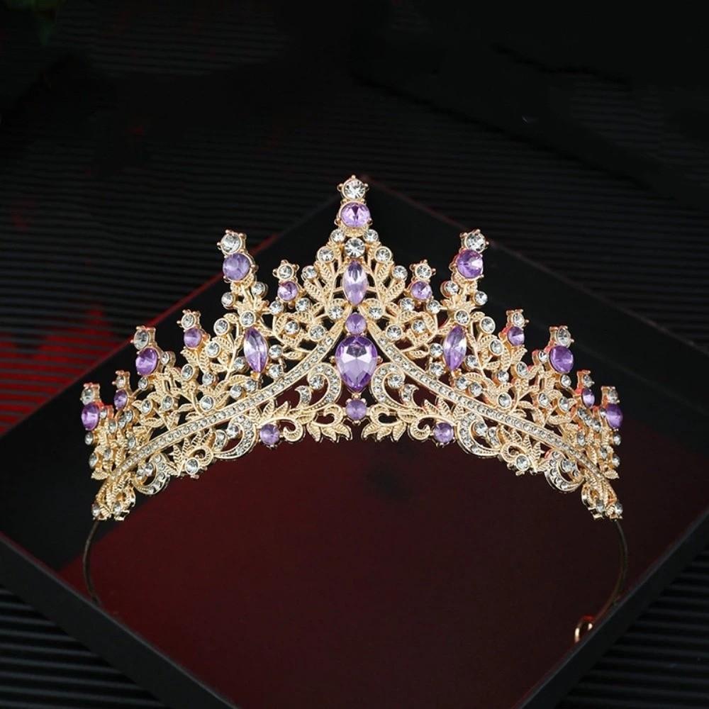 Sparkling Baroque Crystal Crown Gorgeous Dazzling Luxury Crystal Tiara Vintage Shiny Bridal Wedding Headwear Party Prom