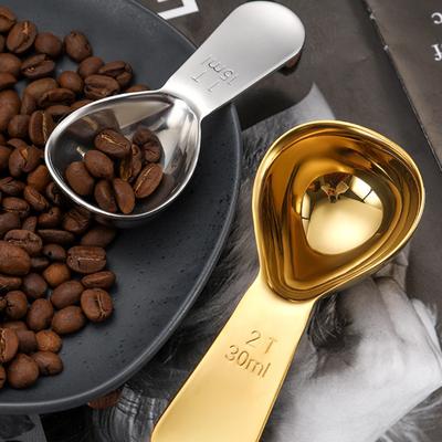 Kaffeelöffel, Messlöffel aus Edelstahl, 15/30 ml, Esslöffel für gemahlenen Kaffee, Zucker, Gewürze, kurzer Griff, Messwerkzeug zum Kochen