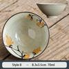 1PCS Chinese Traditional Ceramic Cone Teacup Anti Scaling Handmade Flowers Porcelain Tea Bowl Travel Meditation Cup Tea Set 70ml