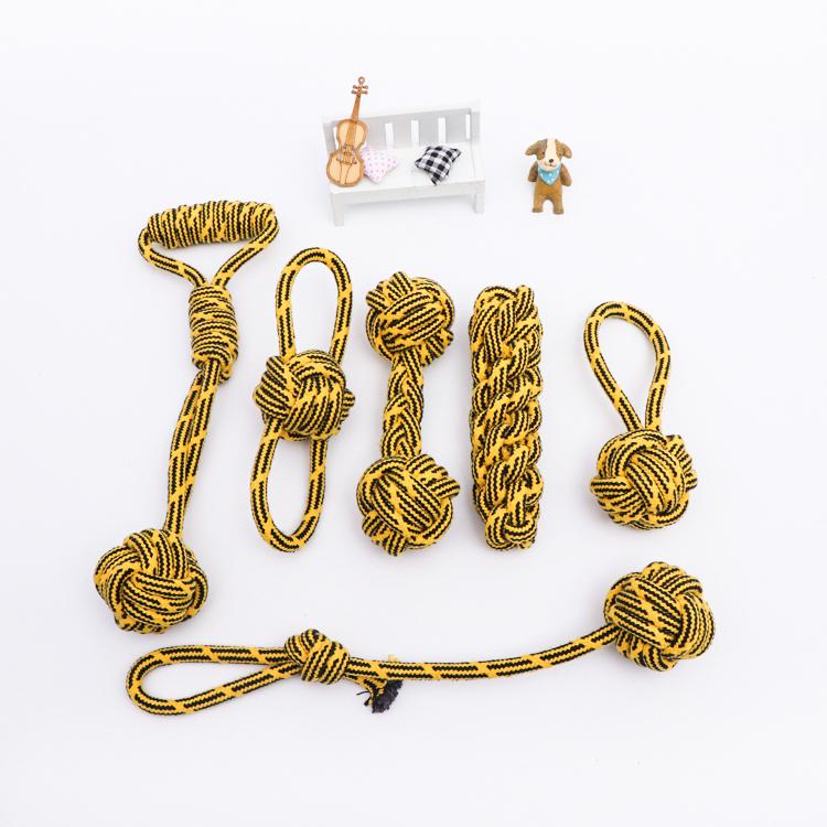 Luxury Heavy Duty Dental Dog Rope Toys Kit for Small Animals Knots Indestructible Eco-Friendly Nylon Puppy Teething Chew Tug Toy оранжевый