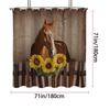 1PC Farm Horse Pattern Printed Shower Curtain, Rural Life Style, Waterproof, with 12 Hooks, Bathroom Showers, Bathtub, Home Use