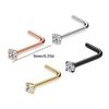 Multiple Color Stainless Steel Nose Studs Set 4Pcs 3 Shank Designs 7mm Post Length Comfortable Piercing Jewelry