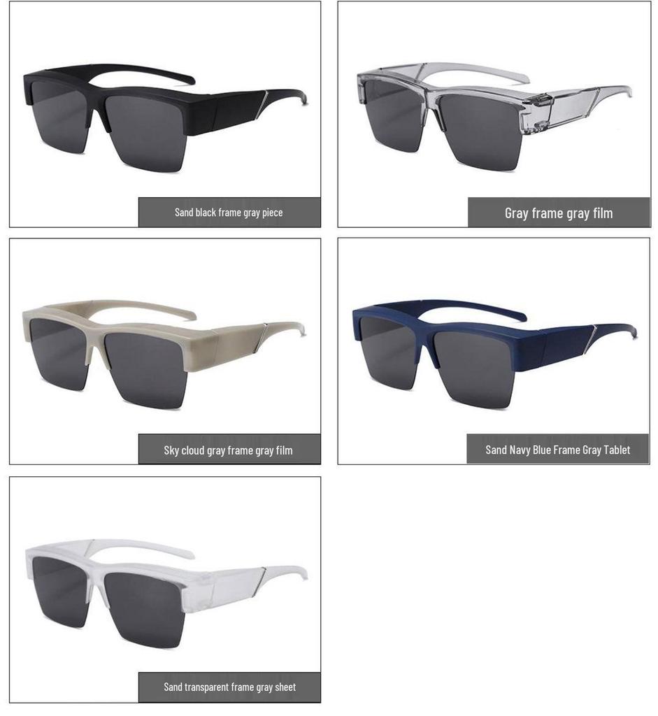 High-End Square Half-Frame Polarized Sunglasses for Men and Women with UV Protection