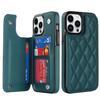 Leather Rhombic Grid Pattern Cover for For IPhone 16 15 14 13 12 Mini 11 Pro Max XR 7 8 Plus Card Slots Holder Purse Phone Case