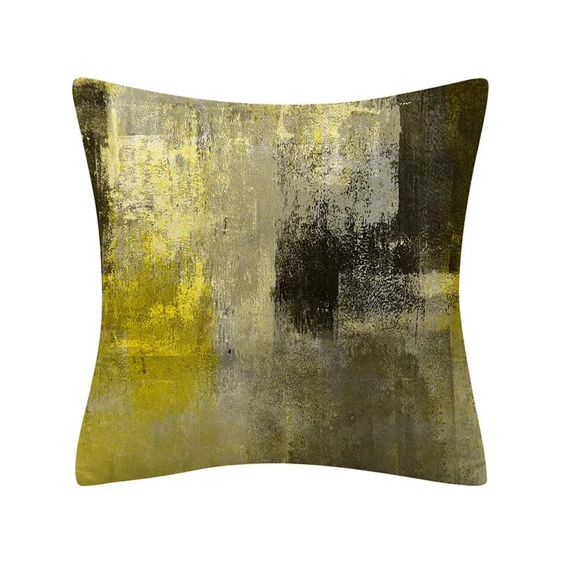 30X50/40X40/45X45CM Abstract Oil Painting Geometry Cushion Cases Yellow Blue Green Modern Abstract Art Pillows Case Sofa Pillows