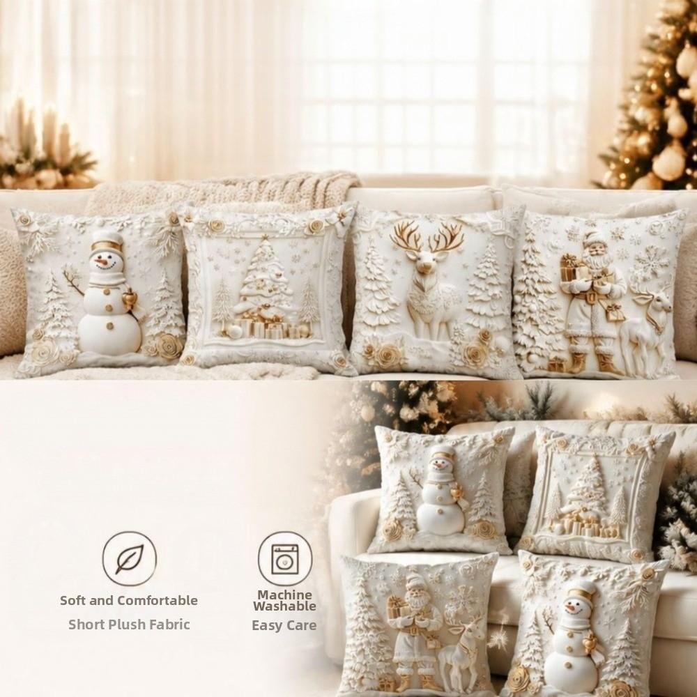 Christmas Tree Christmas Pillow Cover Soft Santa Pillow Cover Party Decoration