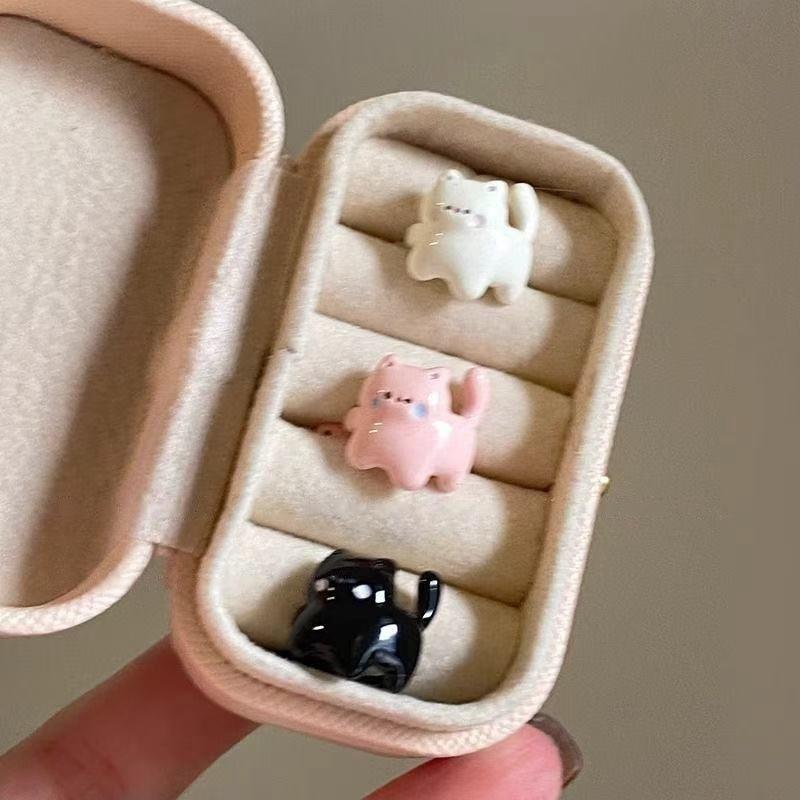 Cartoon Cat Ear Clip New Cute Soft Cute Sweet Girlish Heart Small Delicate No Ear Hole Earrings Fashionable High-Value Jewelry