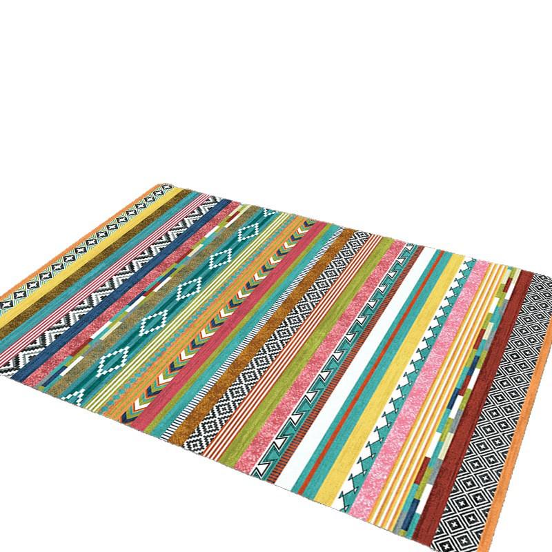 Bohemian Cross-Border Rug: Retro Style Living Room Decor, Bedroom Insulation, Office Dirt-Resistant, Bedside, and Sofa Blanket.