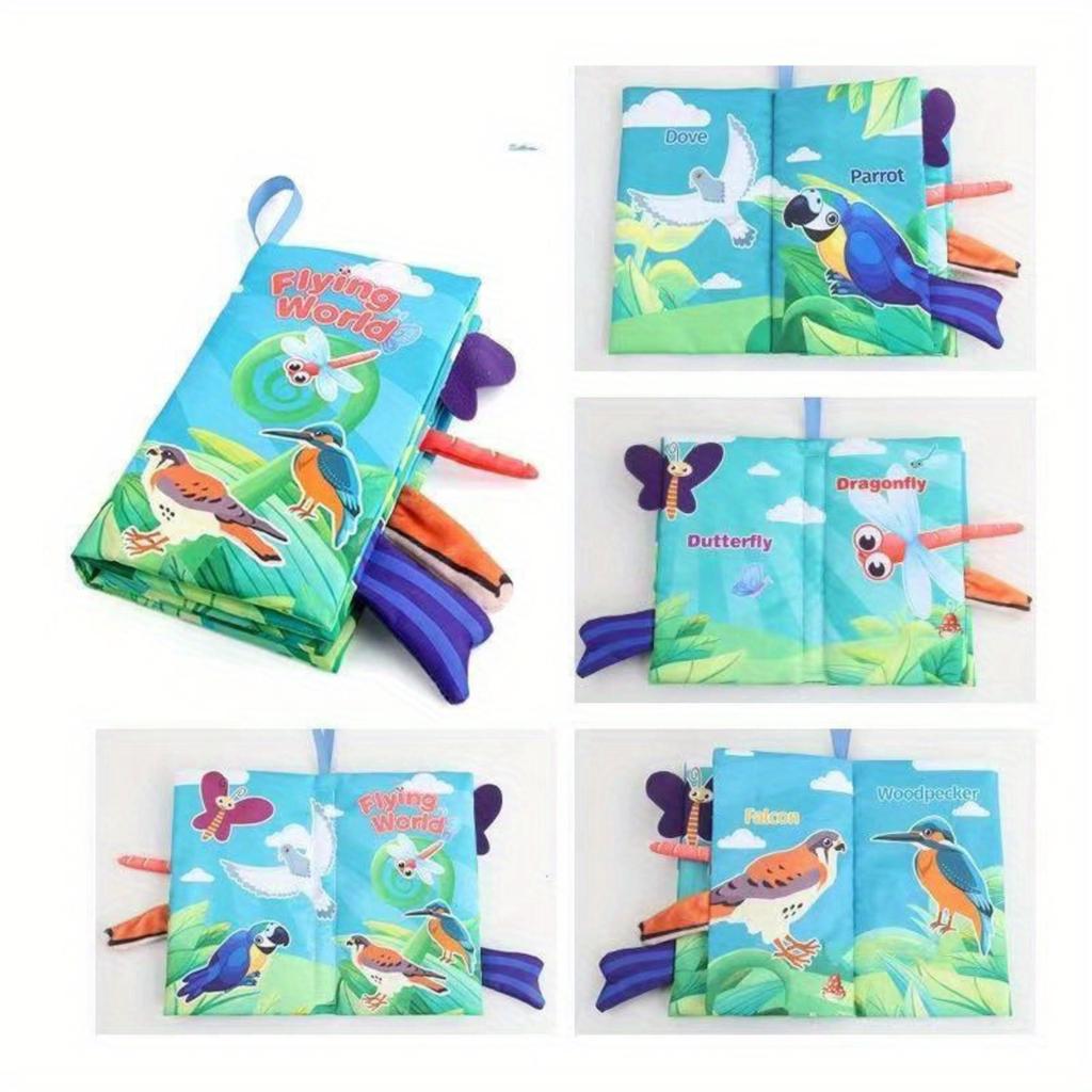 Soft Fabric Animal Tail Book for Early Learning Sensory Development with Sea Creatures Patterns for Babies Toddlers Infants Educational Toy