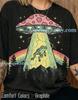 Mushroom Ufo Frog Abduction Comfort Colors® Tshirt, Retro Rainbow Vintage Forest Tees, Psychedelic Alien Funny Toad Sweater, Tanktop