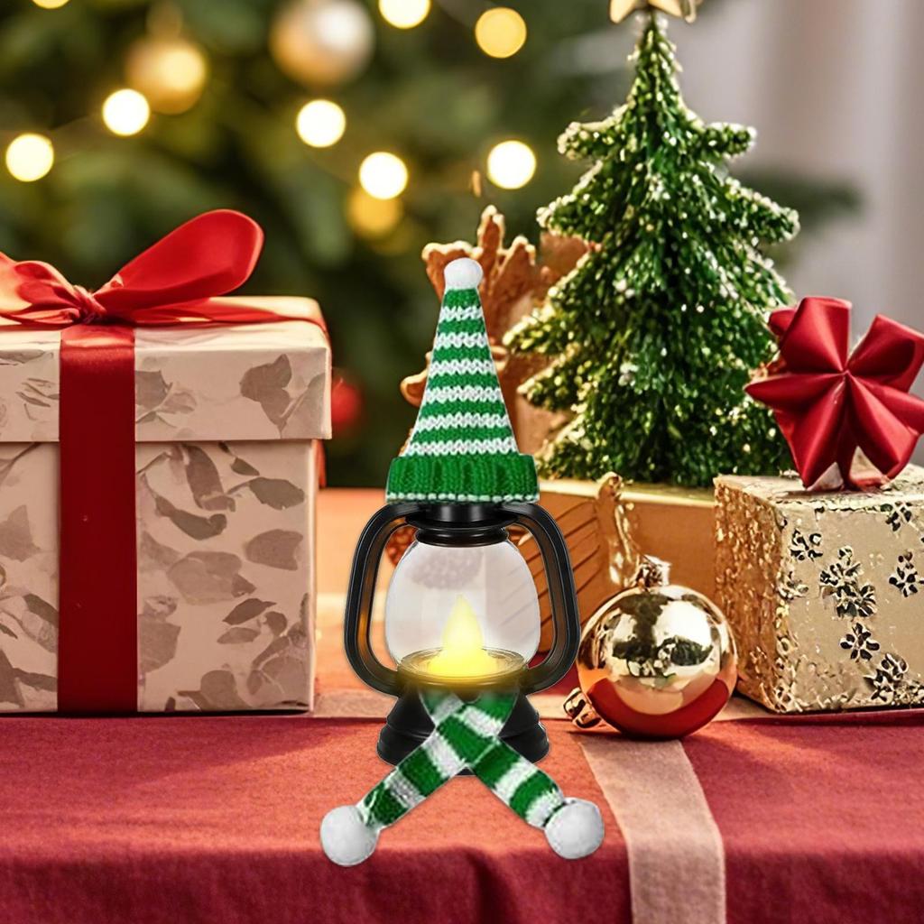 Snowman Lantern Christmas Small Lamp Decor Hangable Lamp With Hats Scarves For Holiday Outdoor Indoor Party Tabletop Tree Winter
